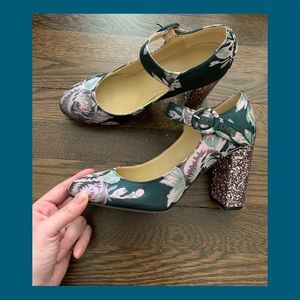 Marc Fisher Floral and Sparkle Heels, size 9